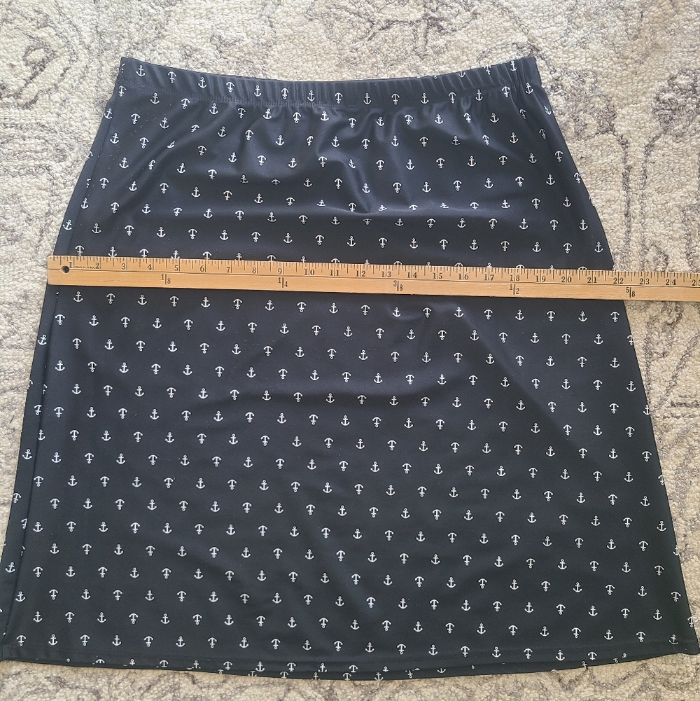 Athletic Sports Modest Skirt a-line Flexible black with anchors - Picture 6 of 7